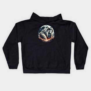 Wolves howling at the moon - Moonlight Kids Hoodie